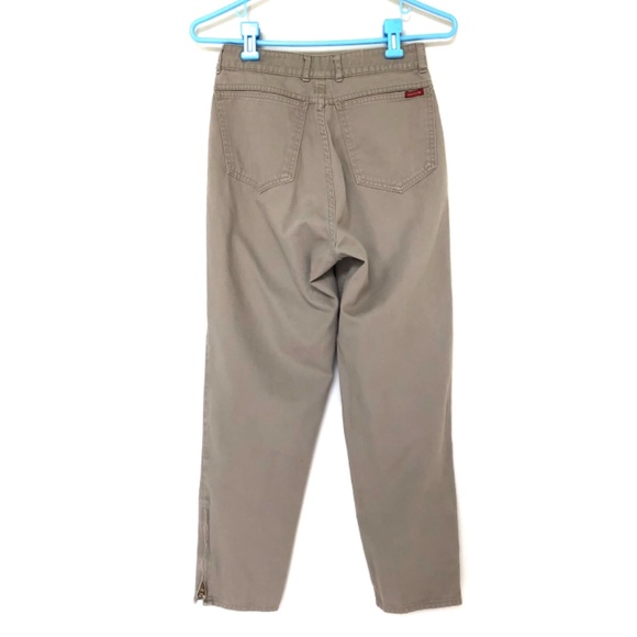 Vintage 1980's ~ Sasson ~ High Waist Straight Leg Tan Khaki Jeans ~ Size 9 - Picture 2 of 7